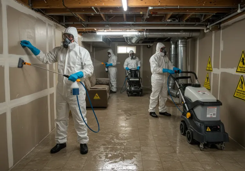 Basement Moisture Removal and Structural Drying process in Dalton, GA